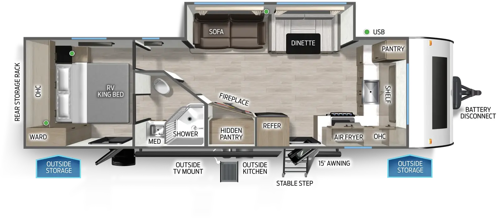 Cascade 270FKFGC Floorplan