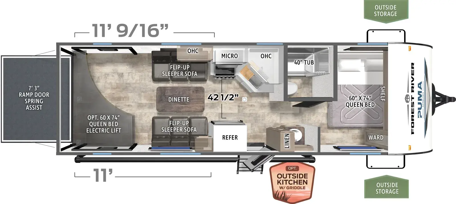 2026 Forest River Puma Ambush 25TH floorplan diagram