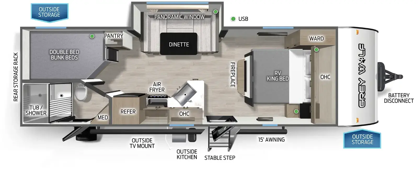 Grey Wolf 23DBH Floorplan