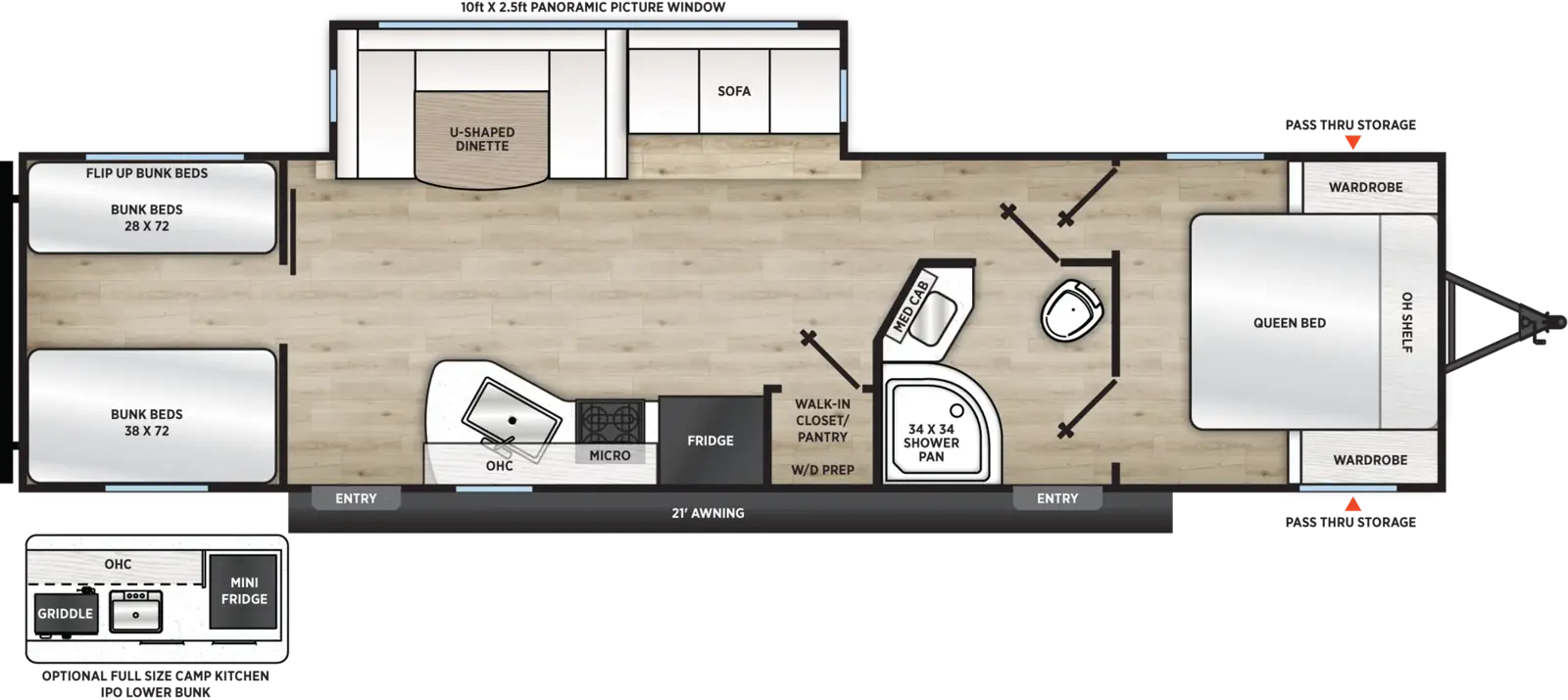 Aurora 28QBUNK Floorplan