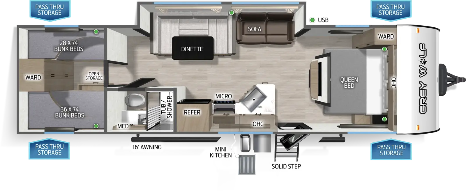 Cherokee Black Label 28QBHBL floorplan
