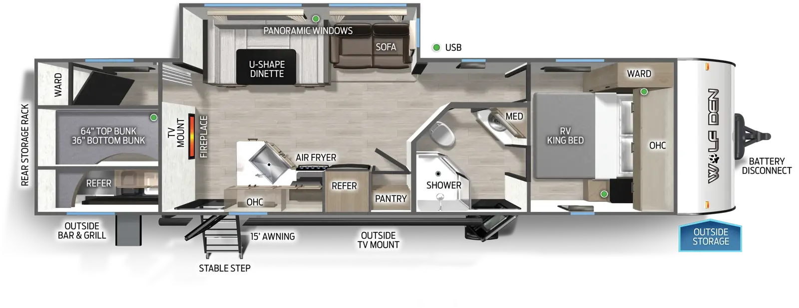 Cherokee Wolf Den 294GEBG floorplan