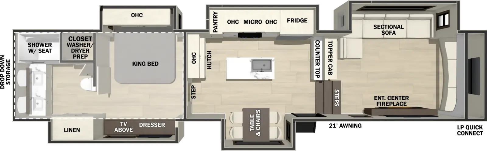 Cedar Creek 398FL Floorplan