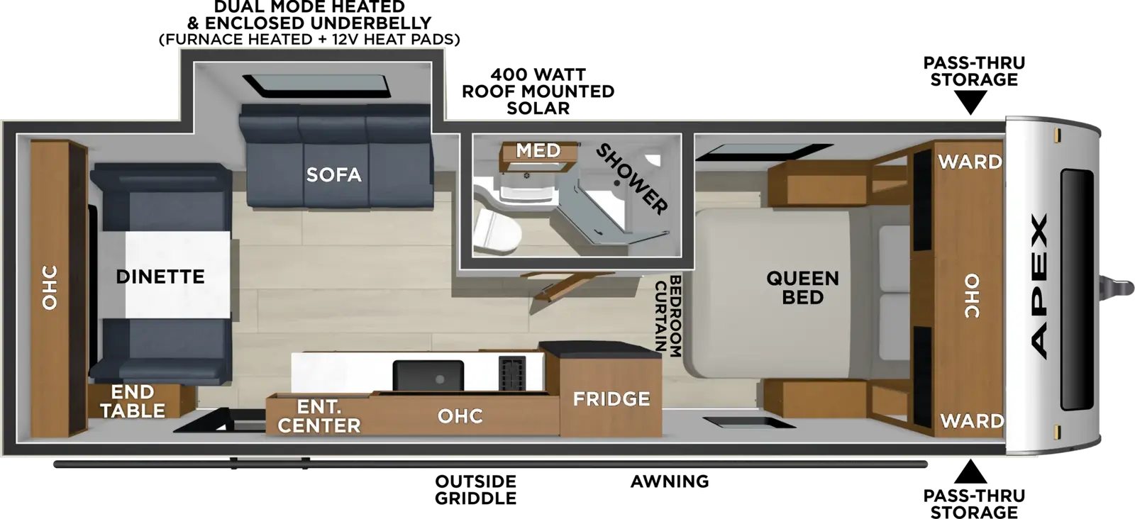 2027 Coachmen Apex Nano 213RDS floorplan diagram