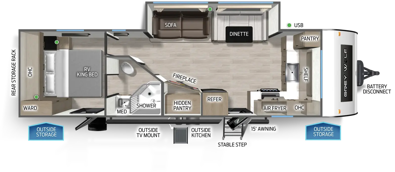 Grey Wolf 27GH Floorplan