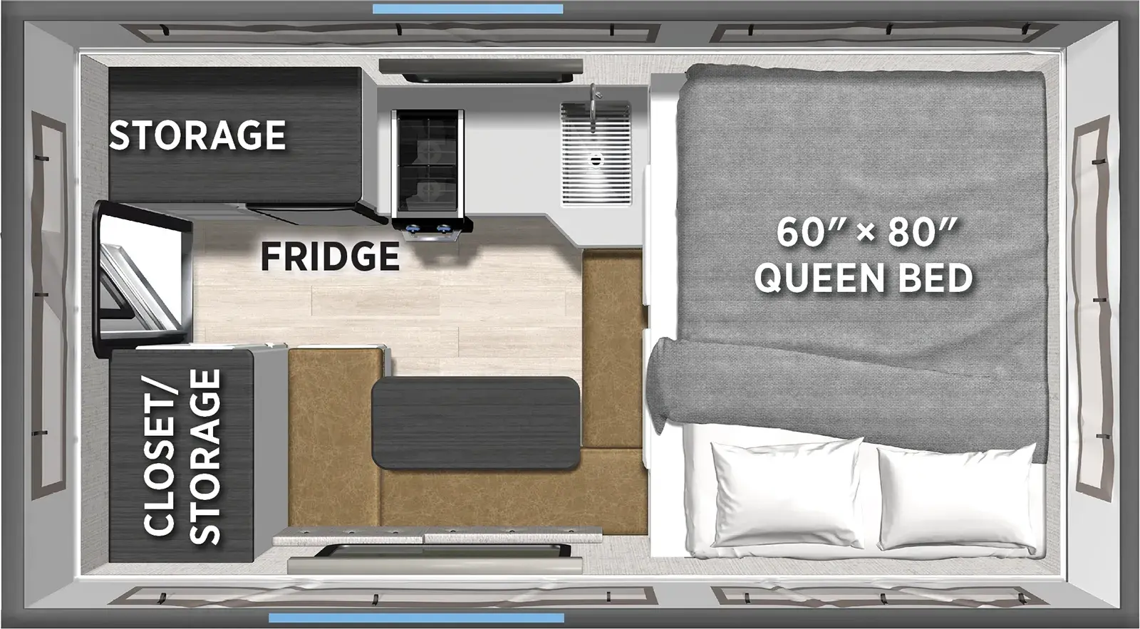 Backpack Truck Camper SS-1200 Floorplan