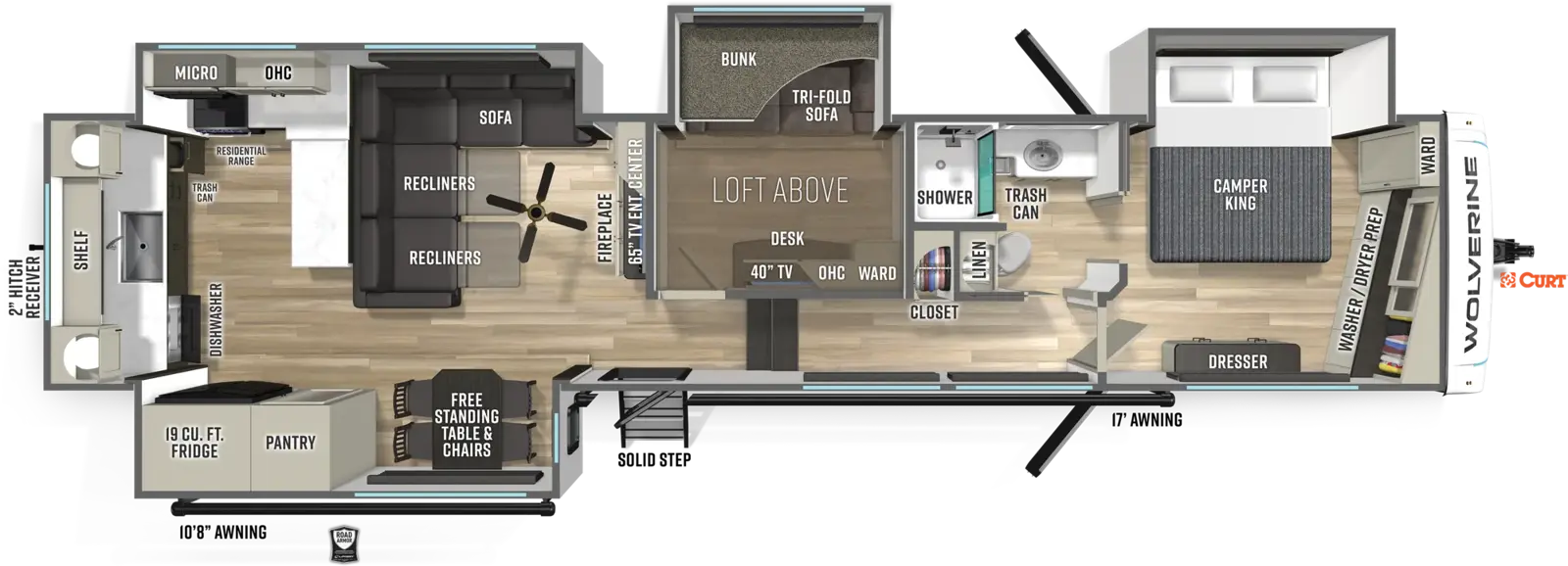 Wolverine 36BC Floorplan