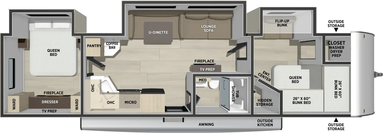 Shasta 34DQTS floorplan