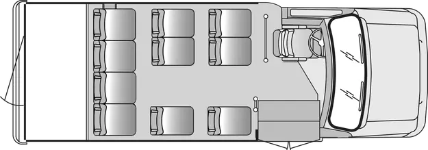 10 Passenger With Rear Luggage Plus Driver Floorplan Image