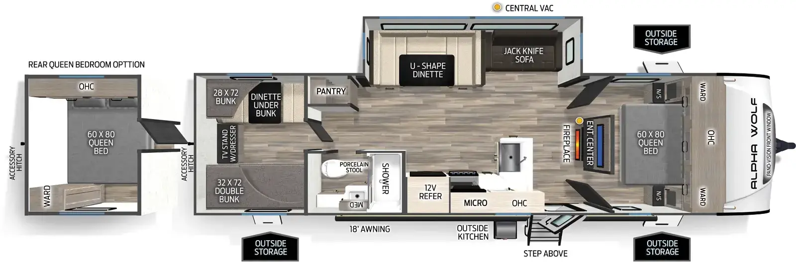 Alpha Wolf 280QBS - DSO Floorplan