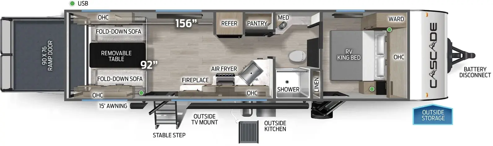Cascade 24RRTC Floorplan