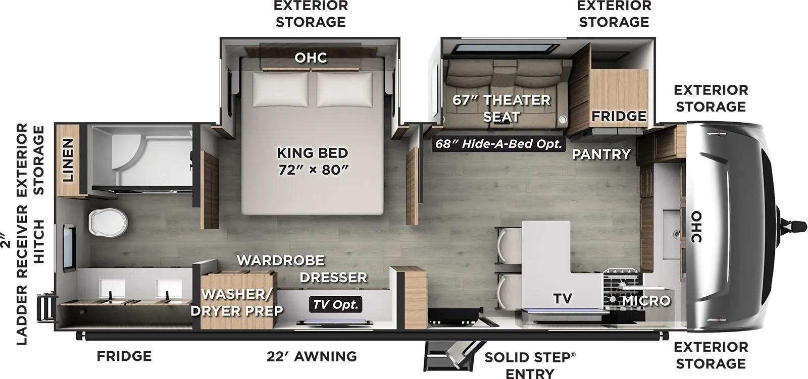 Forest River Rockwood Ultra Lite 2623MBR floor plan layout published by Forest River
