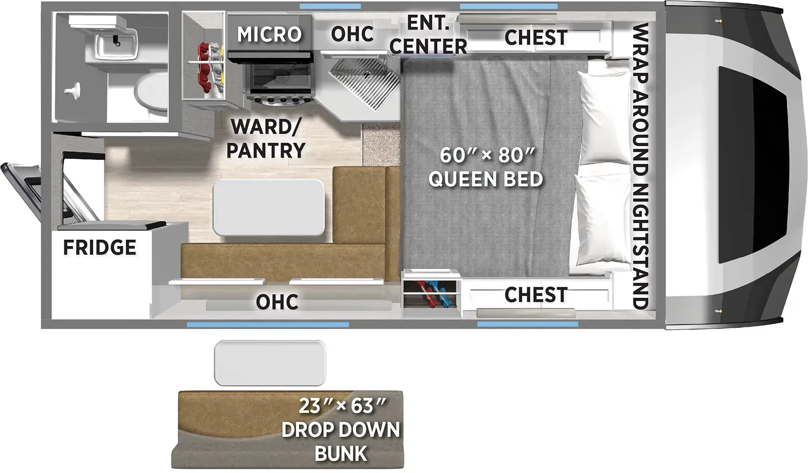 Backpack Truck Camper HS-8801 Floorplan
