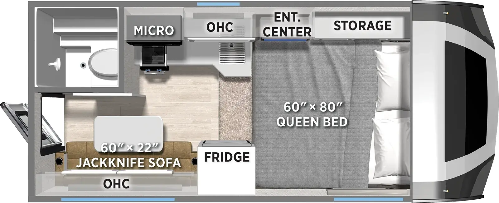 Backpack Truck Camper HS-750 Floorplan