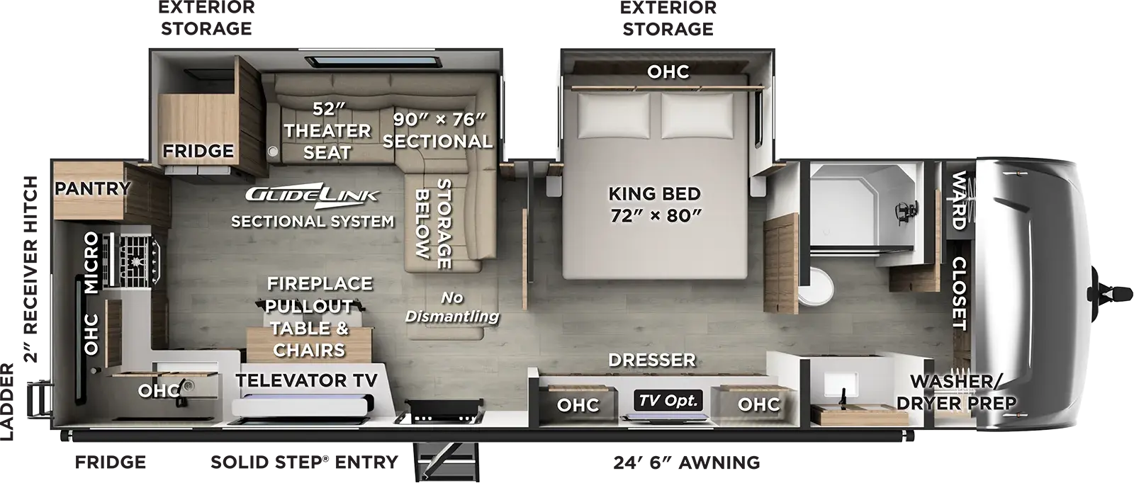 Rockwood Ultra Lite Travel Trailers 2711RK Floorplan