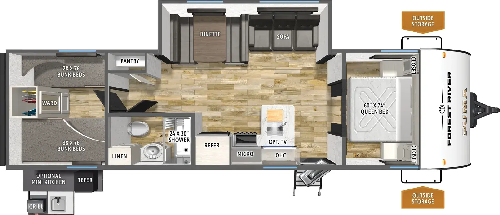 Puma Camping Edition 304BHCE Floorplan