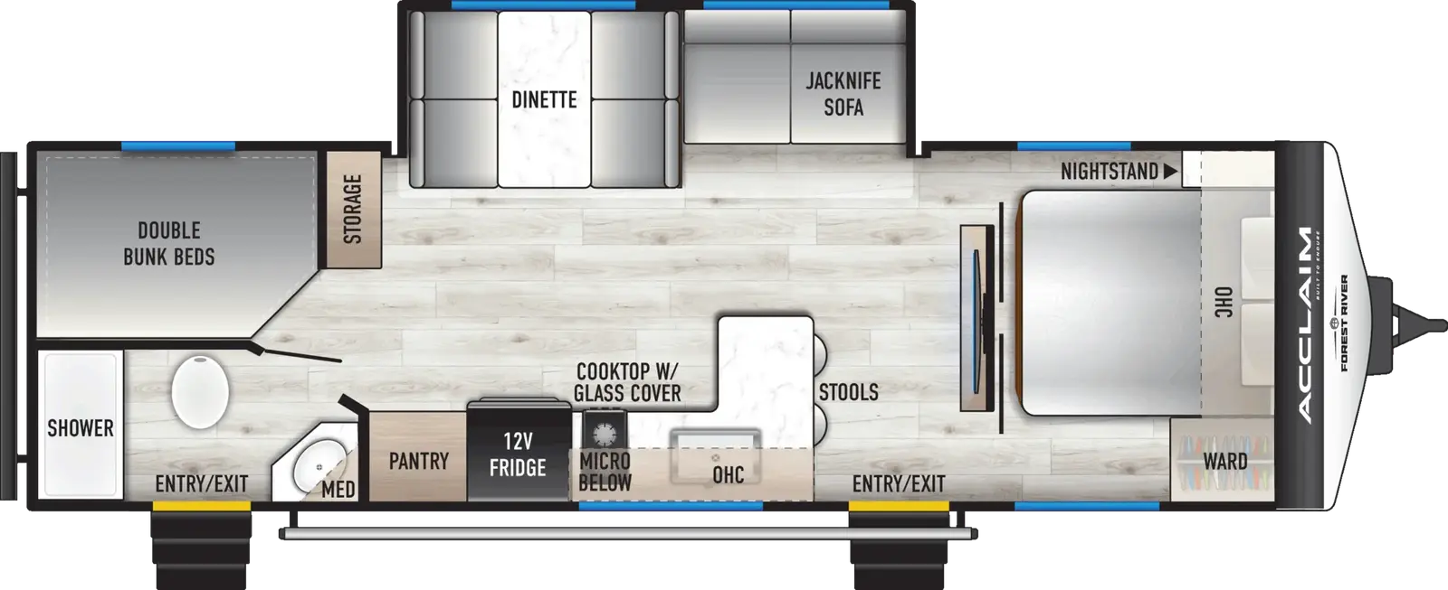 2027 East to West Acclaim 27BH floorplan diagram