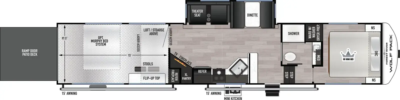 Wolf Pack 350PACK15 Floorplan