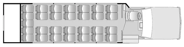 29 Passenger With Rear Luggage Plus Driver Floorplan Image