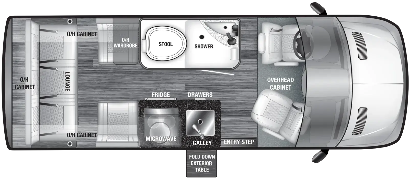 The VTOUR 144 5RL4 floorplan has one entry and zero slide outs. Exterior features include: 8' 2" awning. Interiors features include: rear living.