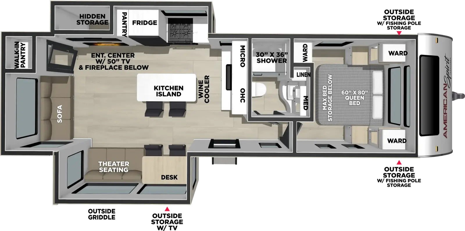 2027 Coachmen American Spirit 2975RL floorplan diagram