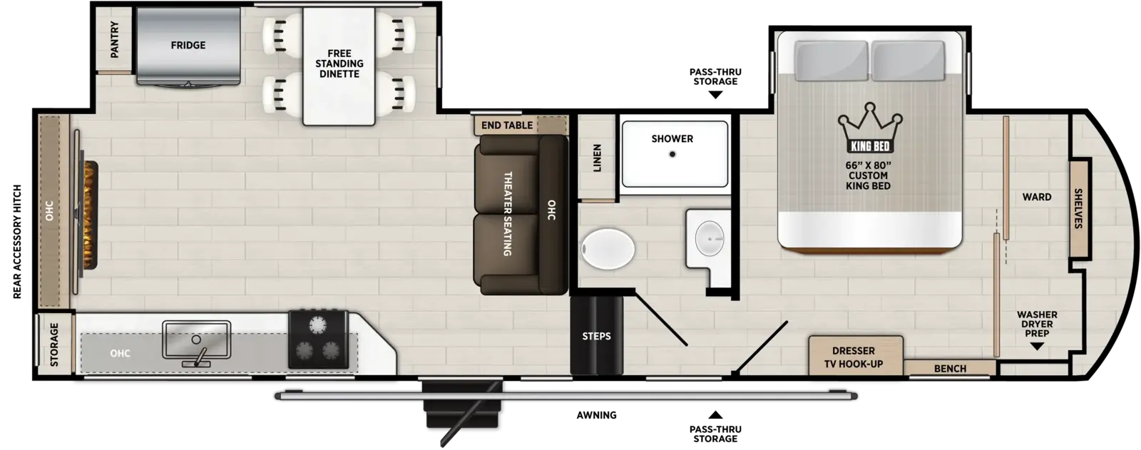 Hemisphere Fifth Wheels 280RE Floorplan