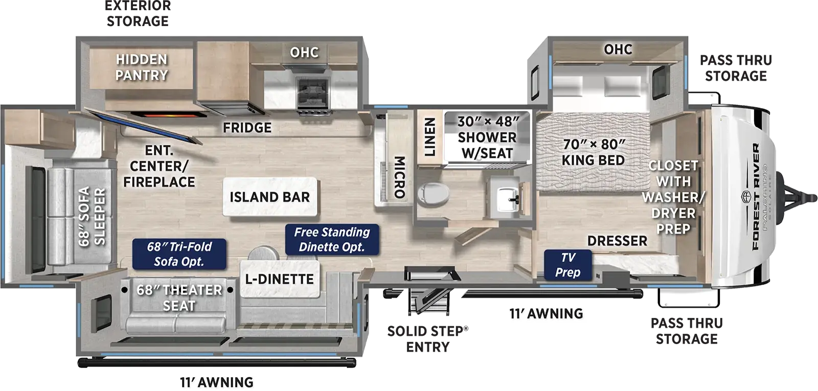 Solaire 3380RLBT Floorplan
