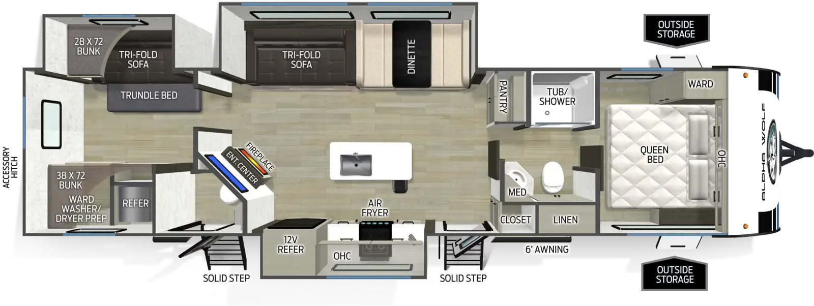 Alpha Wolf 32BHX Floorplan