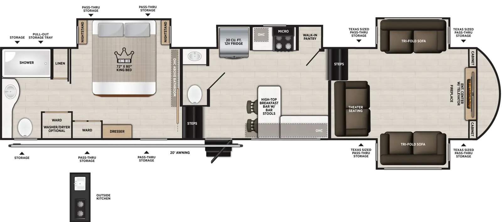 Hemisphere Fifth Wheels 36FL Floorplan