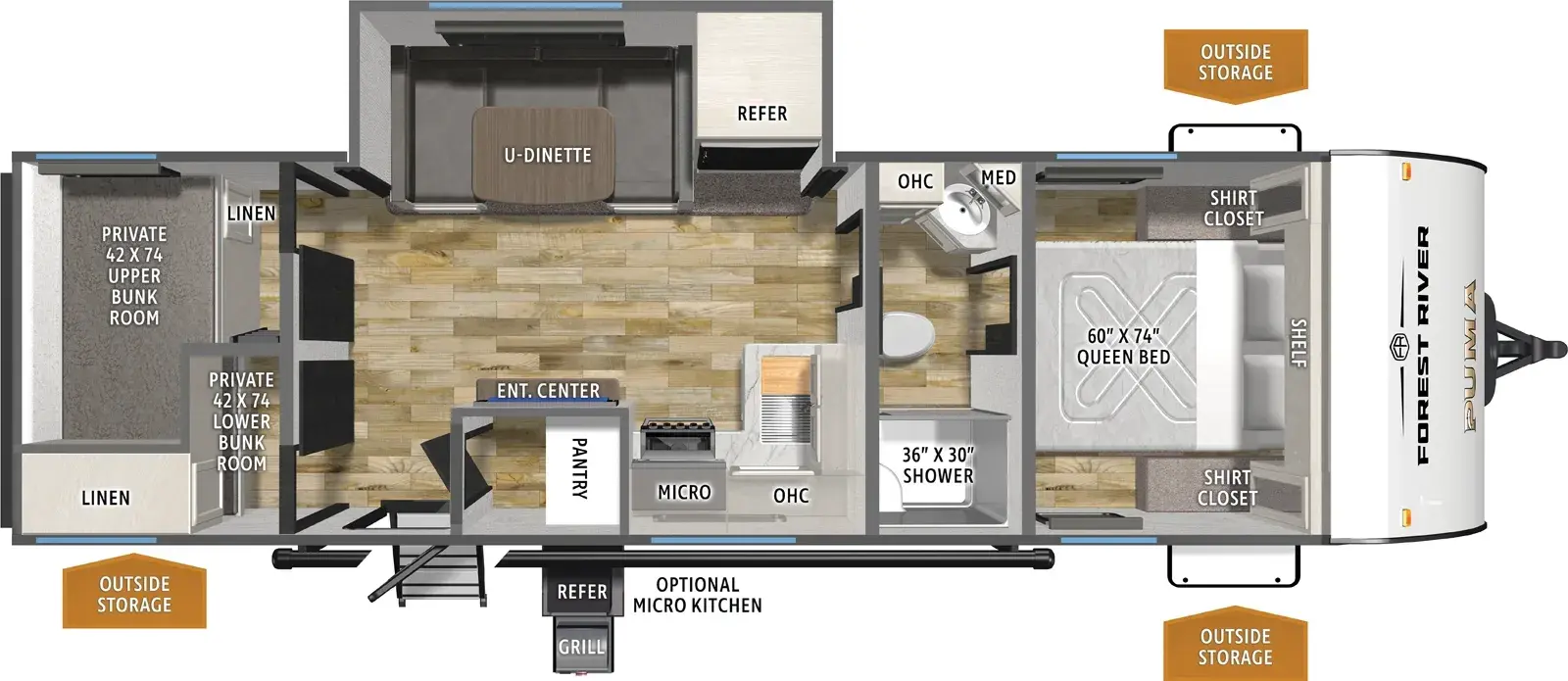 Puma Camping Edition 263BHCE - DSO Floorplan