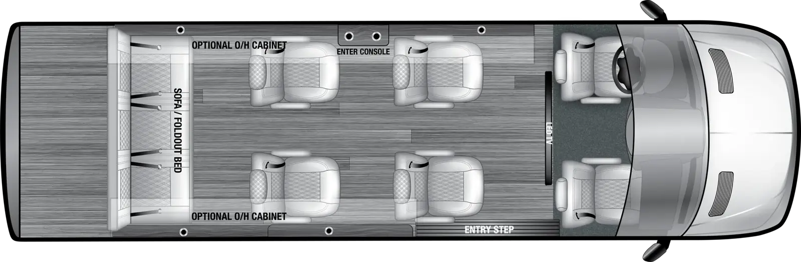 The VSPORT 9RB7 floorplan has one entry and zero slide outs. Interiors features include: captain chairs.