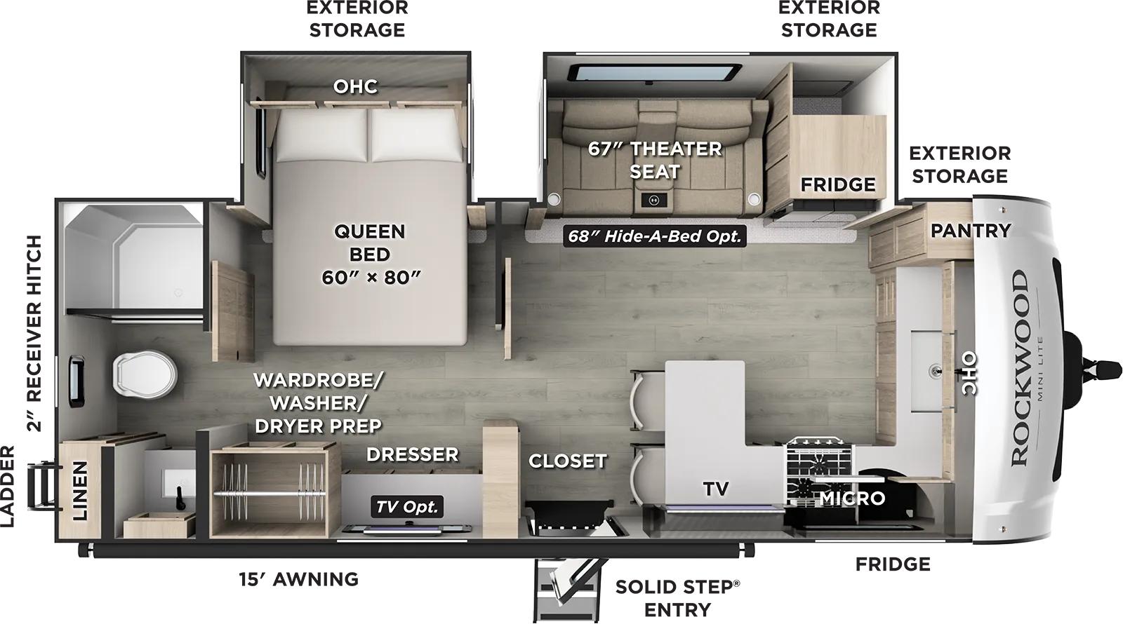 Forest River Rockwood Mini Lite 2523MBR floor plan layout published by Forest River