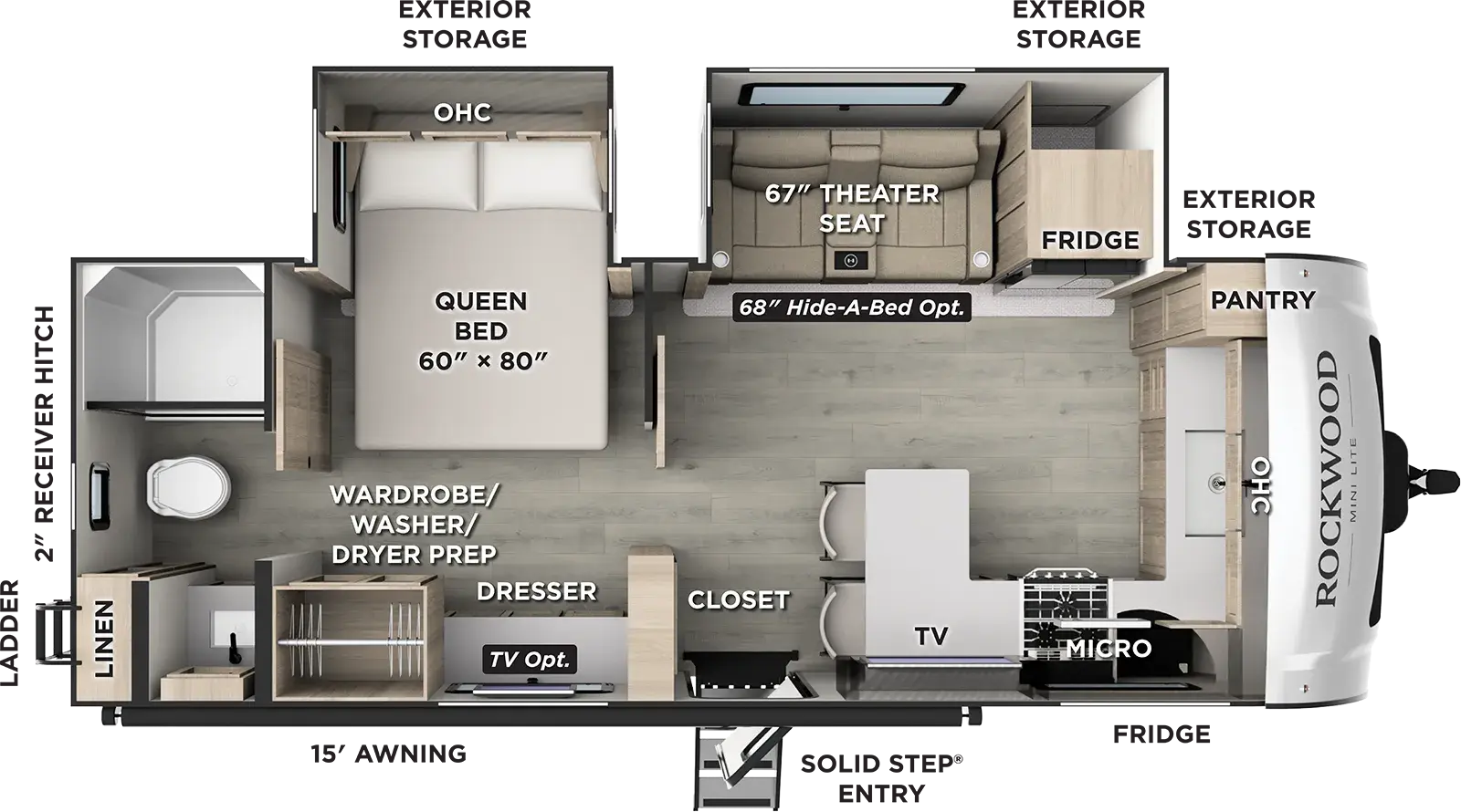Rockwood Mini Lite 2523MBR Floorplan