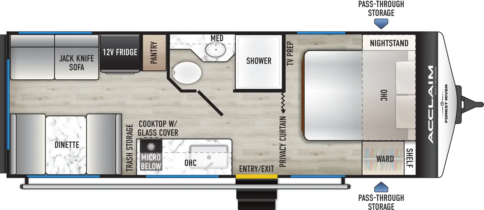 2027 East to West Acclaim 23RDNS floorplan diagram