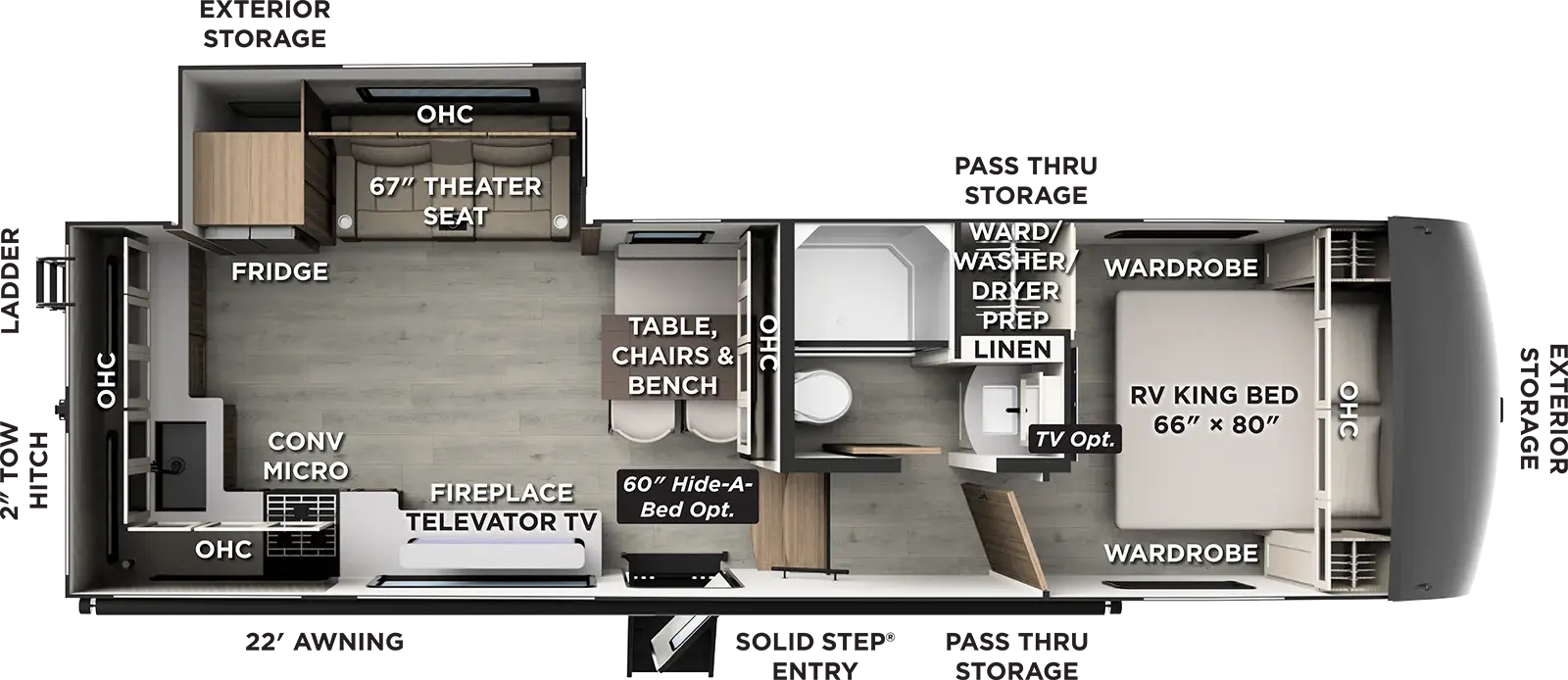 Flagstaff Classic Fifth Wheels 301CRK Floorplan