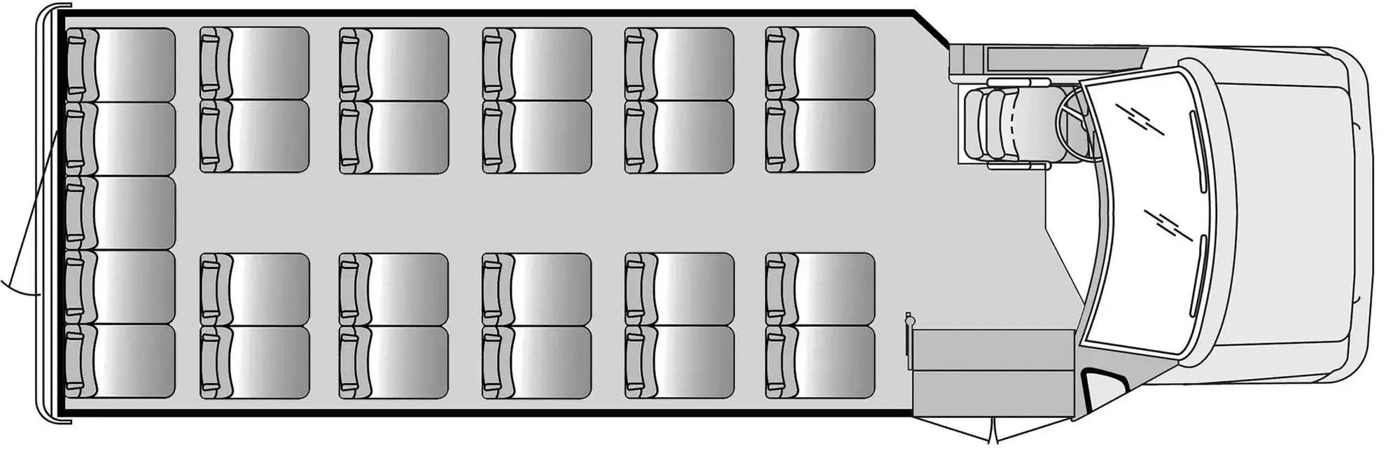 25 Passenger Plus Driver Floorplan Image